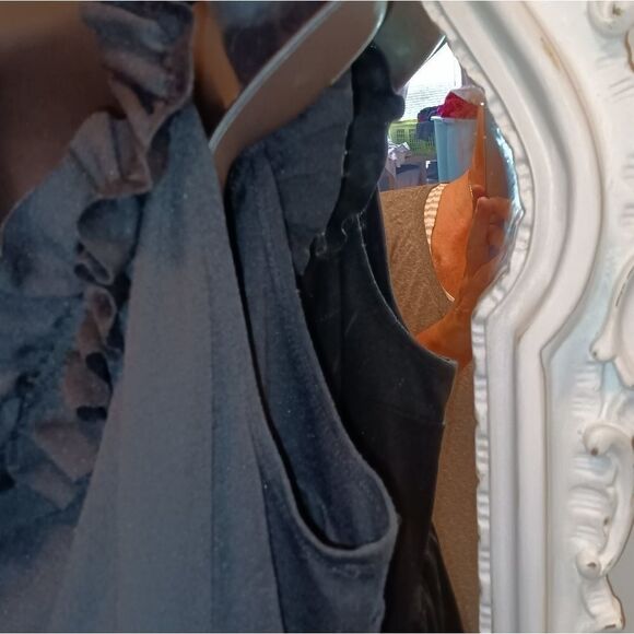 Black Ruffled Off-the-Shoulder Dress - Picture 6 of 13